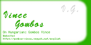 vince gombos business card